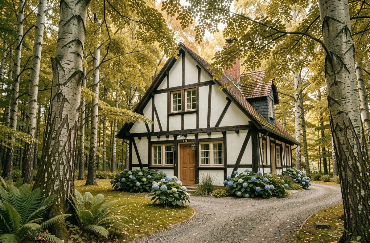 Le Clos Sainte-Hélène à Lyons-la-Forêt entouré de la forêt de hêtres normande