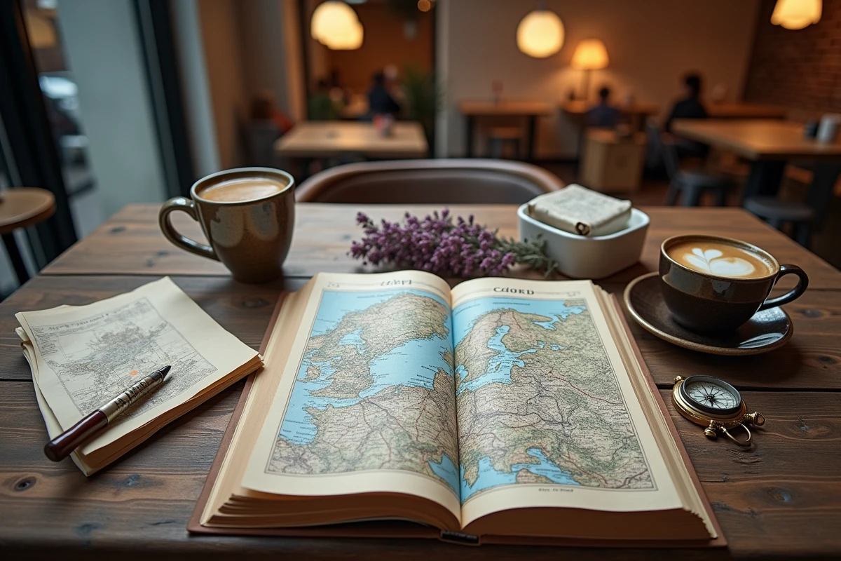 Comparaison de guides de voyage Ljubljana et Zagreb sur une table de café pour planifier un voyage en 2026