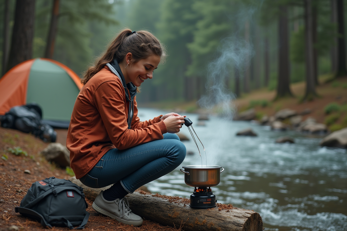 Jeune femme préparant de l