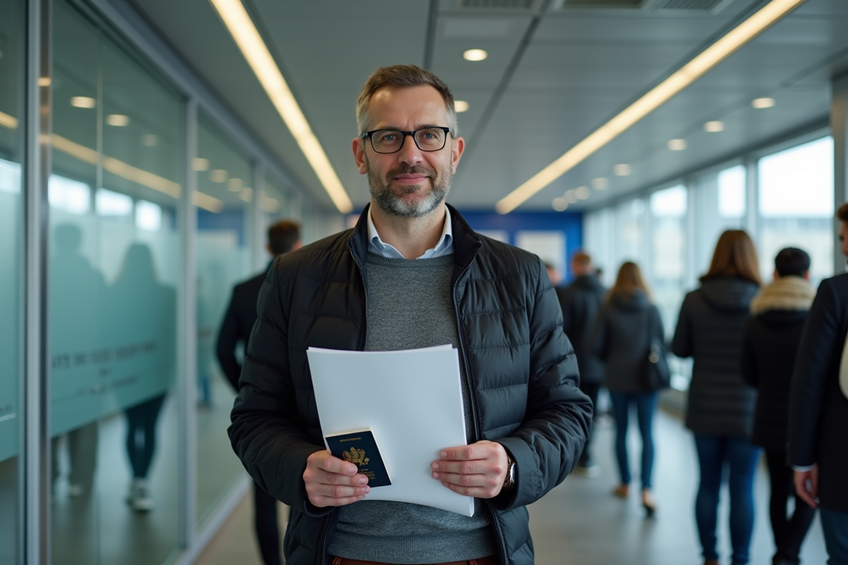 Homme patient dans un bureau administratif moderne