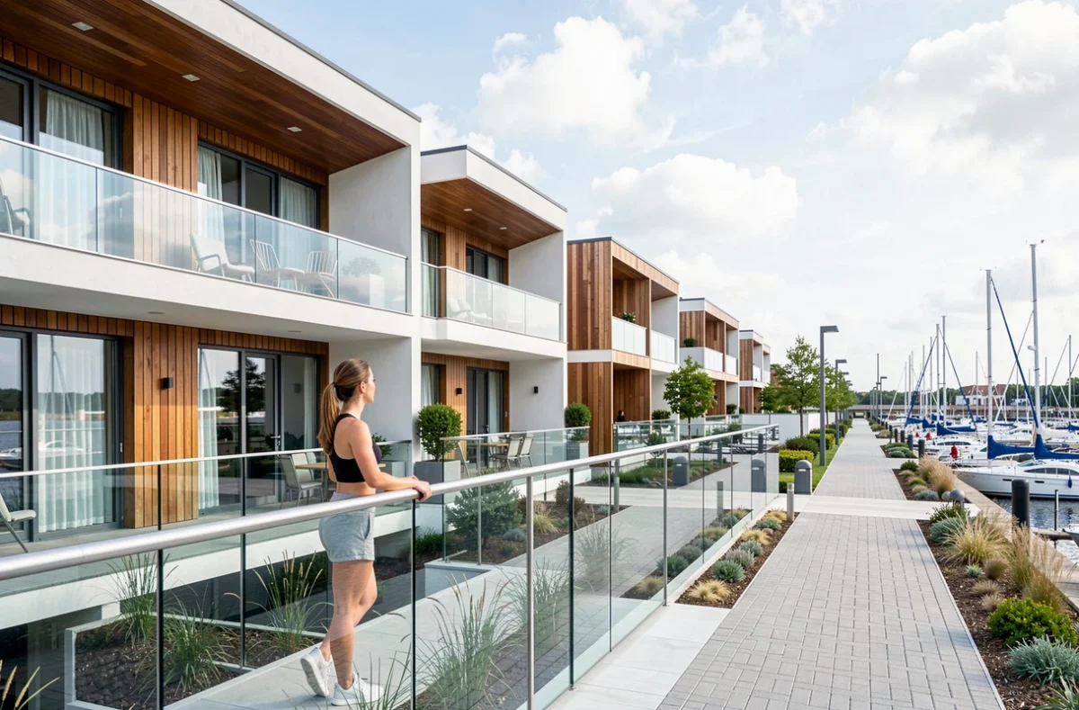Résidence Pierre et Vacances moderne avec balcon vue marina dans les Hauts-de-France